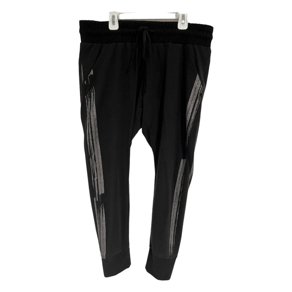 We The Free Free People Men’s Glittery Striped Jogger Sz  Large Black Streetwear